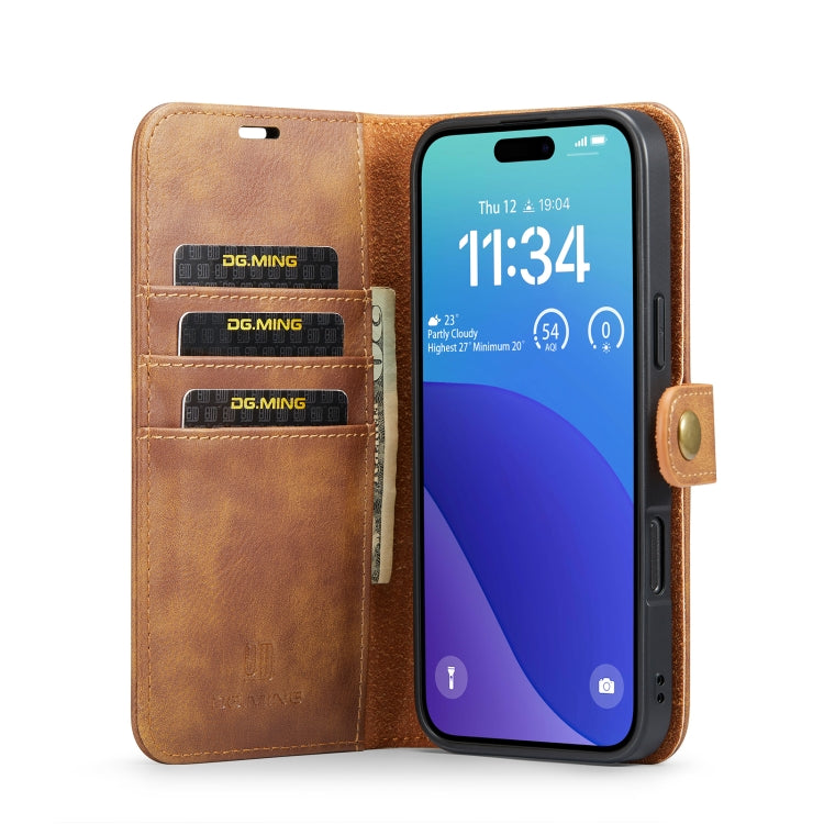 For iPhone 16 Pro Max DG.MING Crazy Horse Texture Detachable Magnetic Leather Phone Case