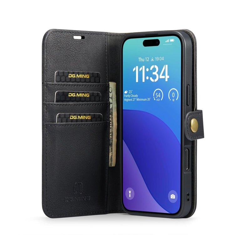 For iPhone 16 Pro DG.MING Crazy Horse Texture Detachable Magnetic Leather Phone Case