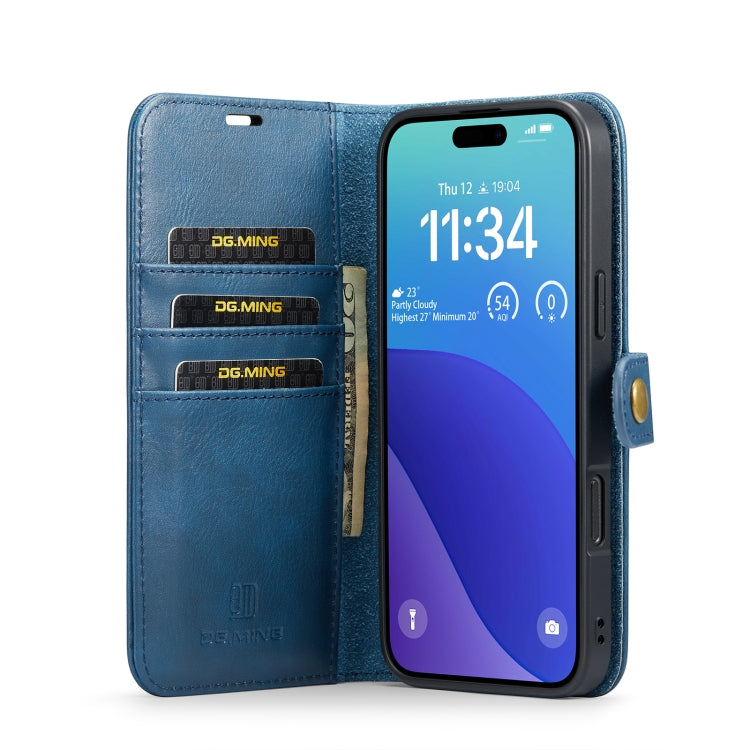 For iPhone 16 Pro DG.MING Crazy Horse Texture Detachable Magnetic Leather Phone Case