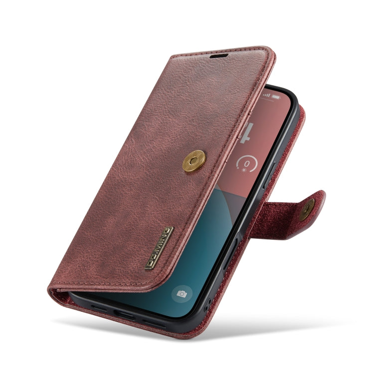 For iPhone 16 DG.MING Crazy Horse Texture Detachable Magnetic Leather Phone Case