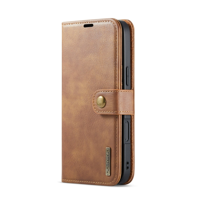 For iPhone 16 DG.MING Crazy Horse Texture Detachable Magnetic Leather Phone Case