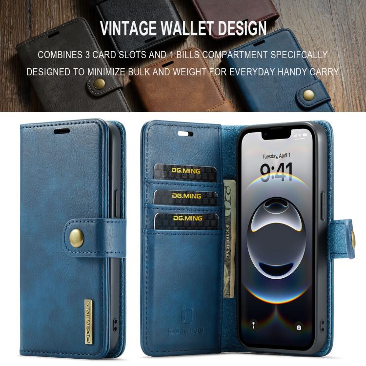 For iPhone 17e / 16e DG.MING Crazy Horse Texture Detachable Magnetic Leather Phone Case