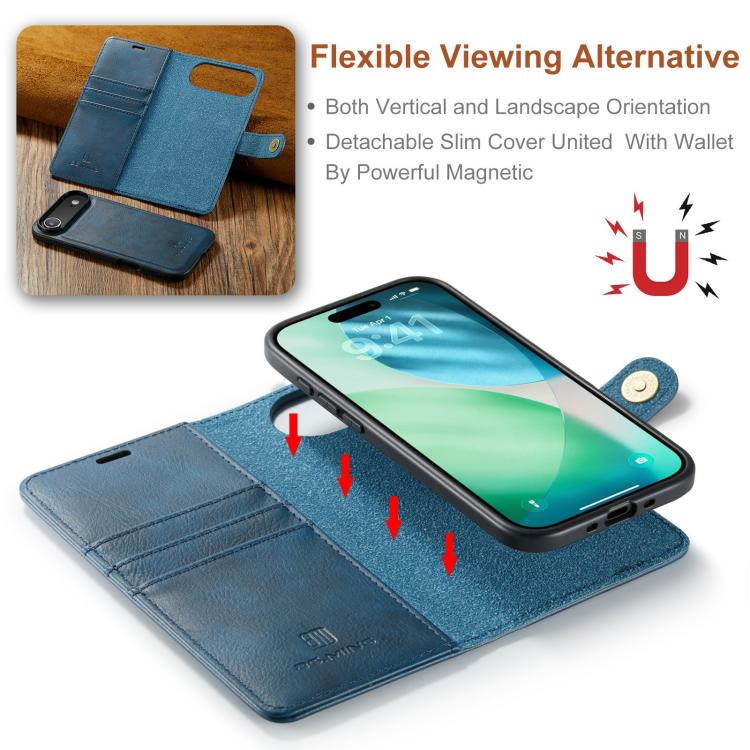 For iPhone Air DG.MING Crazy Horse Texture Detachable Magnetic Leather Phone Case