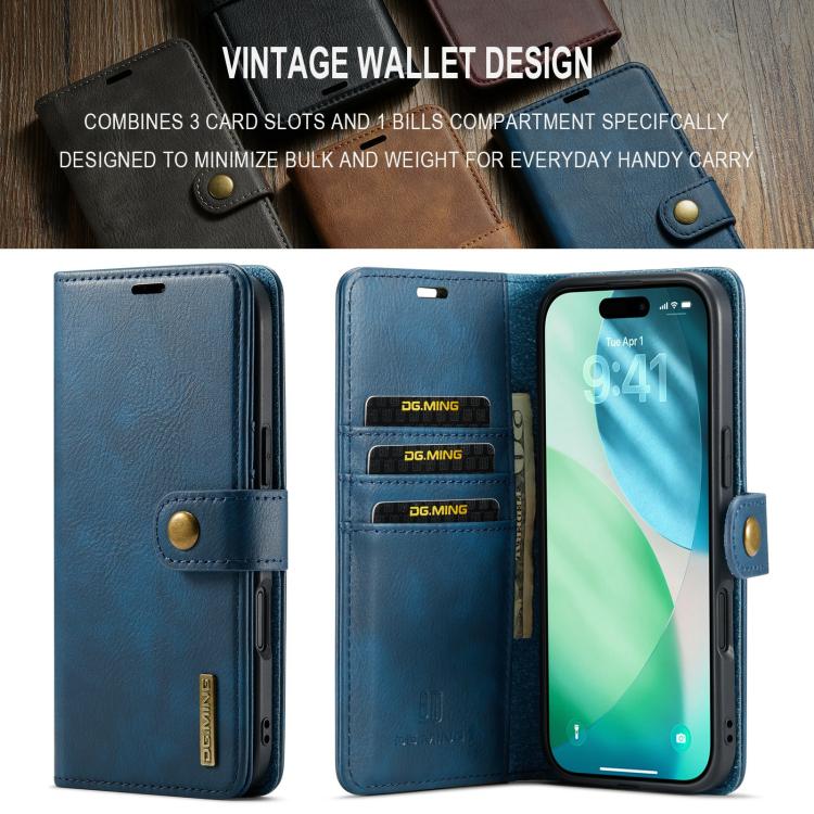 For iPhone Air DG.MING Crazy Horse Texture Detachable Magnetic Leather Phone Case