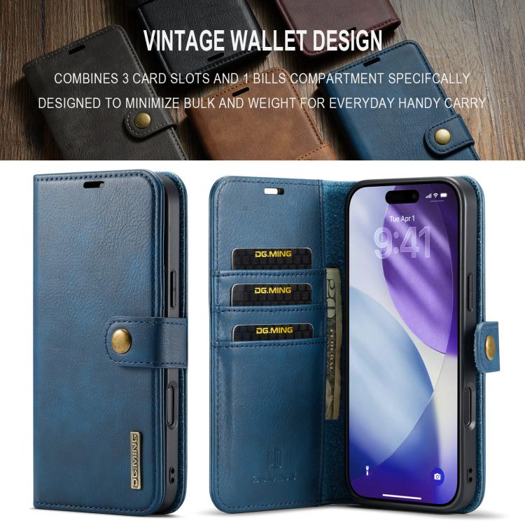 For iPhone 17 Pro Max DG.MING Crazy Horse Texture Detachable Magnetic Leather Phone Case