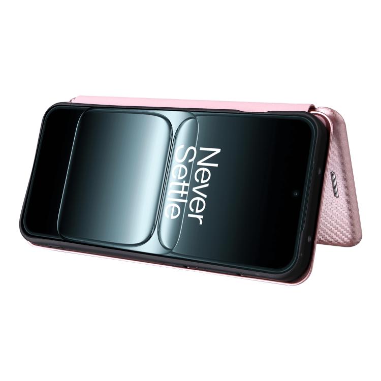 For OnePlus 13T Carbon Fiber Texture Flip Leather Phone Case