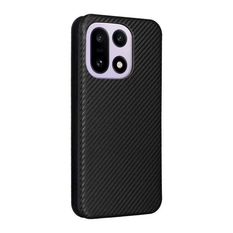 For OnePlus 15 Carbon Fiber Texture Flip Leather Phone Case
