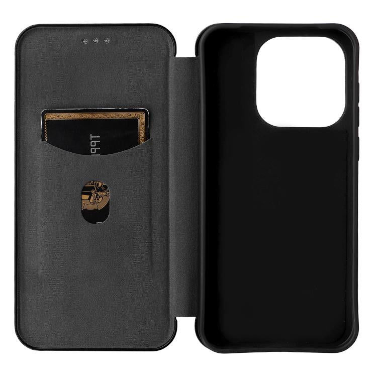 For OnePlus 15 Carbon Fiber Texture Flip Leather Phone Case