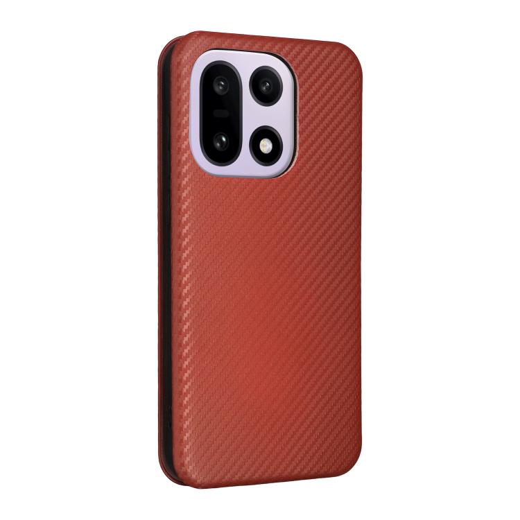 For OnePlus 15 Carbon Fiber Texture Flip Leather Phone Case