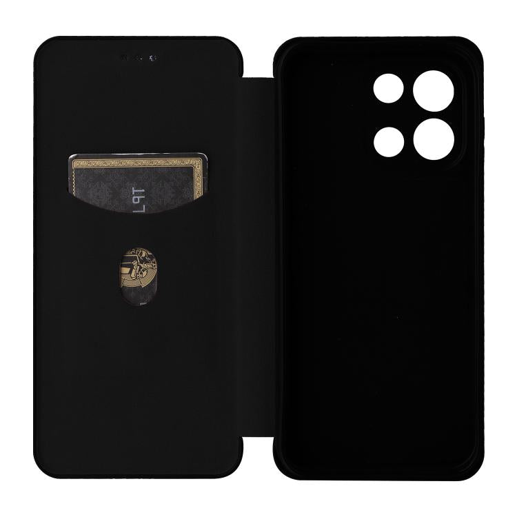 For OnePlus Turbo 6 Carbon Fiber Texture Flip Leather Phone Case
