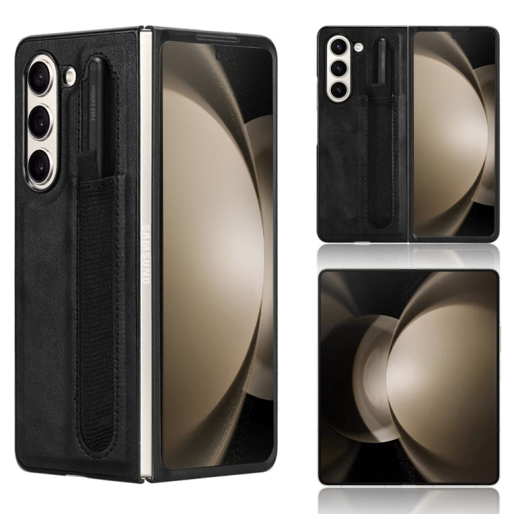 For Samsung Galaxy Z Fold5 Vintage Texture Phone Case with Pen Slot