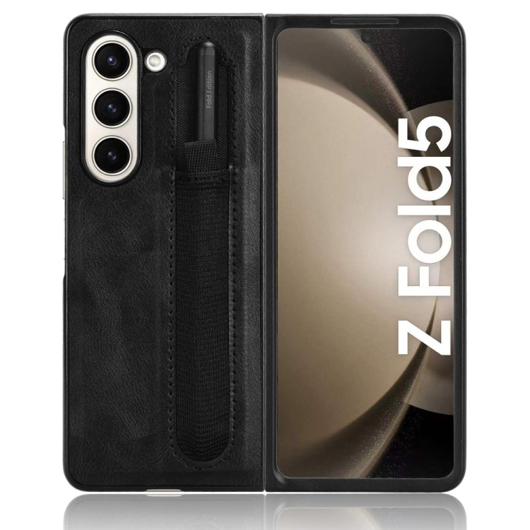 For Samsung Galaxy Z Fold5 Vintage Texture Phone Case with Pen Slot