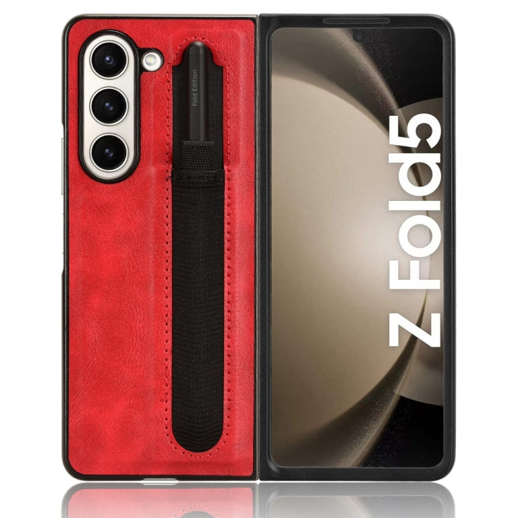 For Samsung Galaxy Z Fold5 Vintage Texture Phone Case with Pen Slot