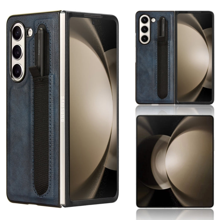 For Samsung Galaxy Z Fold5 Vintage Texture Phone Case with Pen Slot