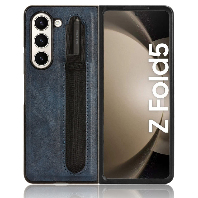 For Samsung Galaxy Z Fold5 Vintage Texture Phone Case with Pen Slot