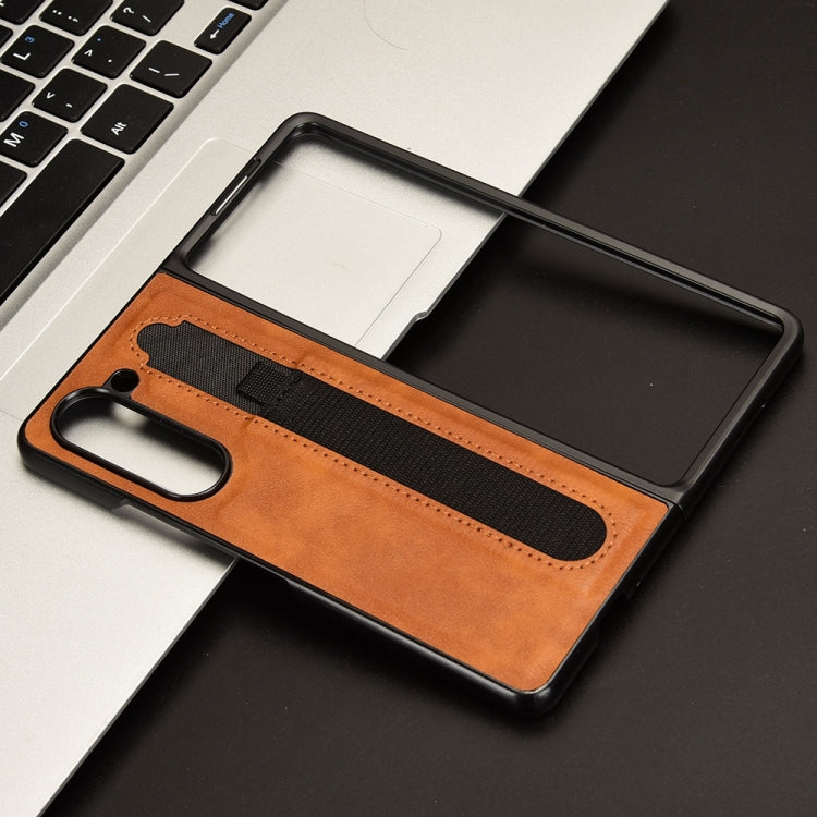 For Samsung Galaxy Z Fold5 Vintage Texture Phone Case with Pen Slot