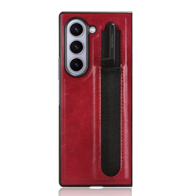 For Samsung Galaxy Z Fold6 Vintage Texture Phone Case with Pen Slot