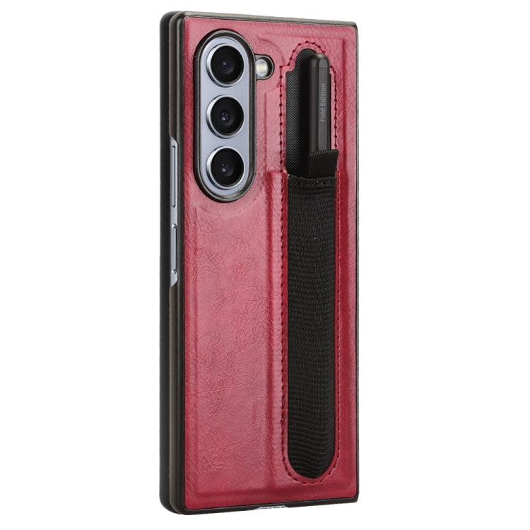 For Samsung Galaxy Z Fold6 Vintage Texture Phone Case with Pen Slot