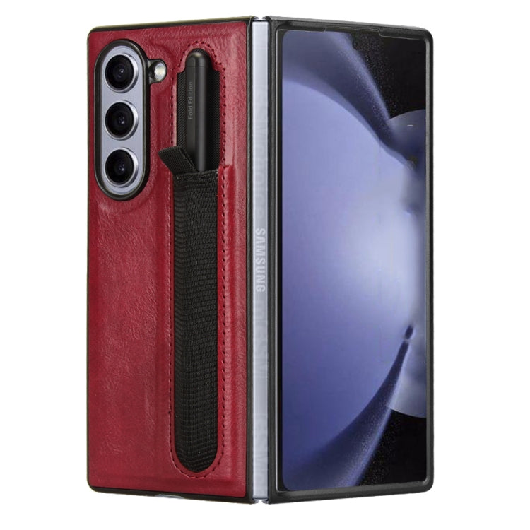 For Samsung Galaxy Z Fold6 Vintage Texture Phone Case with Pen Slot