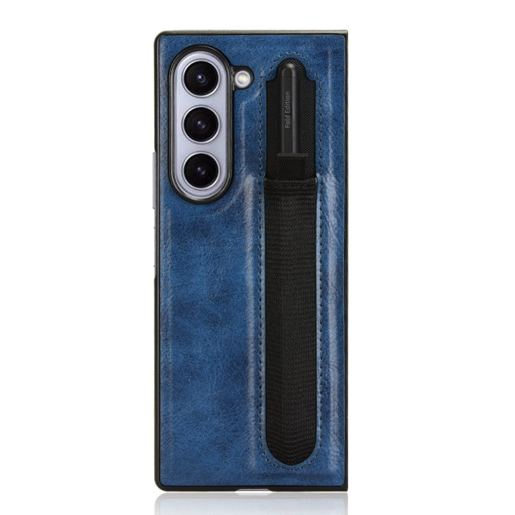 For Samsung Galaxy Z Fold6 Vintage Texture Phone Case with Pen Slot