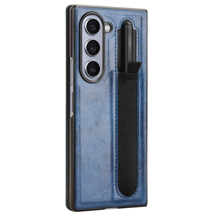 For Samsung Galaxy Z Fold6 Vintage Texture Phone Case with Pen Slot
