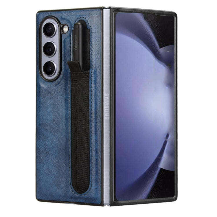 For Samsung Galaxy Z Fold6 Vintage Texture Phone Case with Pen Slot
