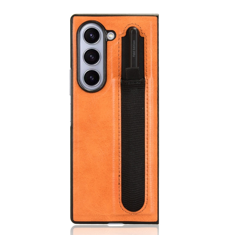 For Samsung Galaxy Z Fold6 Vintage Texture Phone Case with Pen Slot