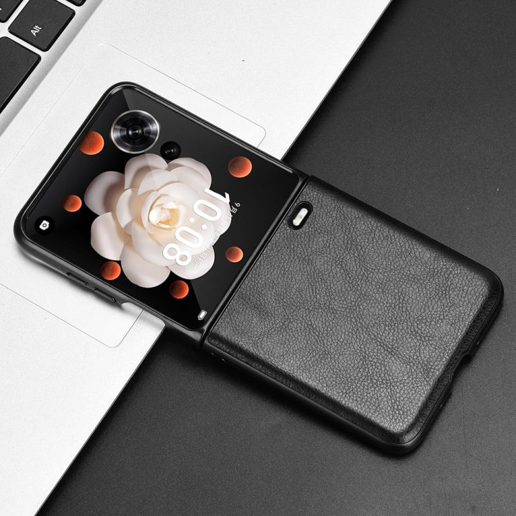 For Honor Magic V Flip Litchi Texture Back Cover Phone Case