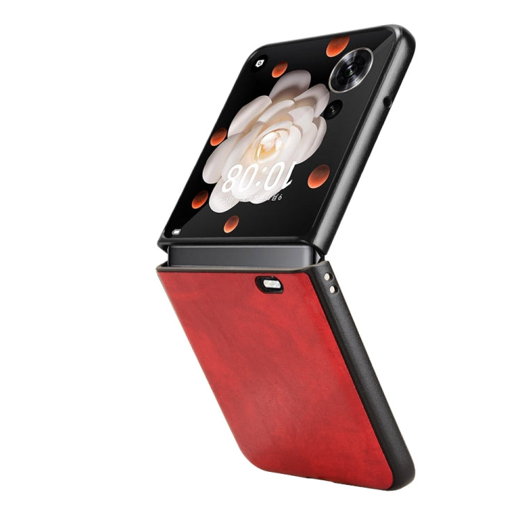 For Honor Magic V Flip Litchi Texture Back Cover Phone Case