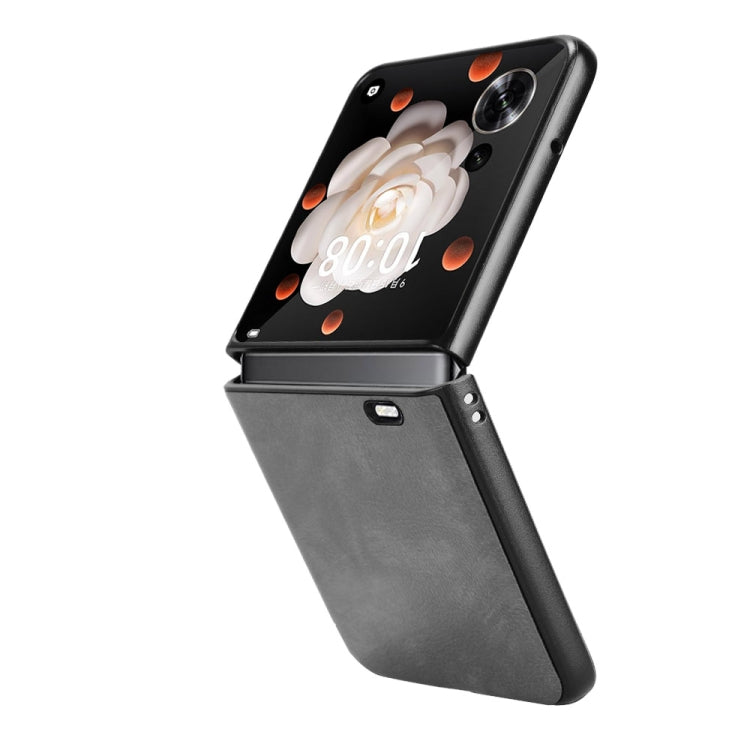 For Honor Magic V Flip Litchi Texture Back Cover Phone Case