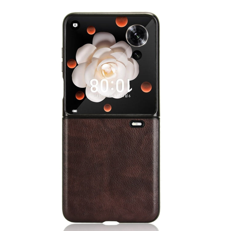 For Honor Magic V Flip Litchi Texture Back Cover Phone Case