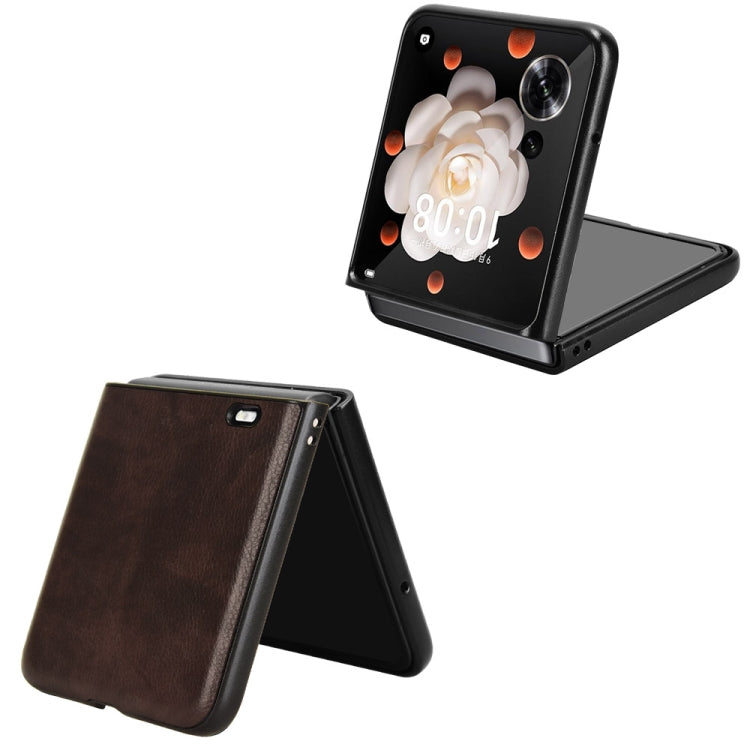 For Honor Magic V Flip Litchi Texture Back Cover Phone Case