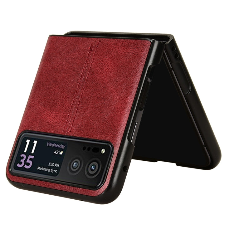 For Motorola Moto Razr 40 Cow Pattern Sewing Back Cover Phone Case