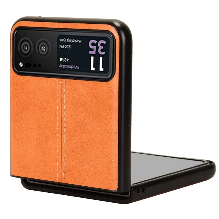 For Motorola Moto Razr 40 Cow Pattern Sewing Back Cover Phone Case