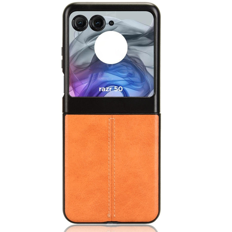 For Motorola Razr 50 Cow Pattern Sewing Back Cover Phone Case