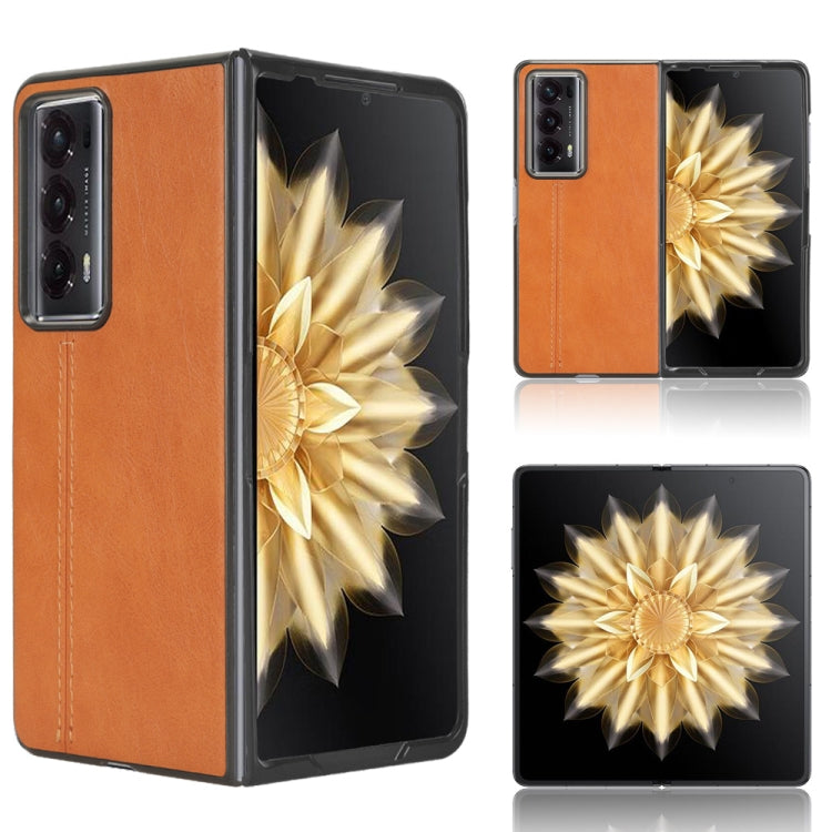 For Honor Magic V2 Cow Pattern Sewing Back Cover Phone Case