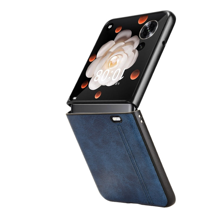 For Honor Magic V Flip Cow Pattern Sewing Back Cover Phone Case
