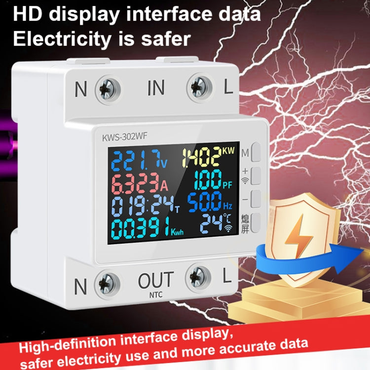 KWS-302 170-270V Multifunctional AC Digital Display Rail Voltage and Current Monitoring Meter