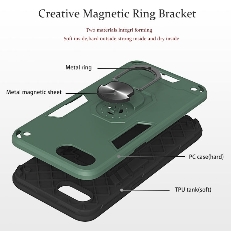 For OPPO A1k & Realme C2 2 in 1 Armour Series PC + TPU Protective Case with Ring Holder