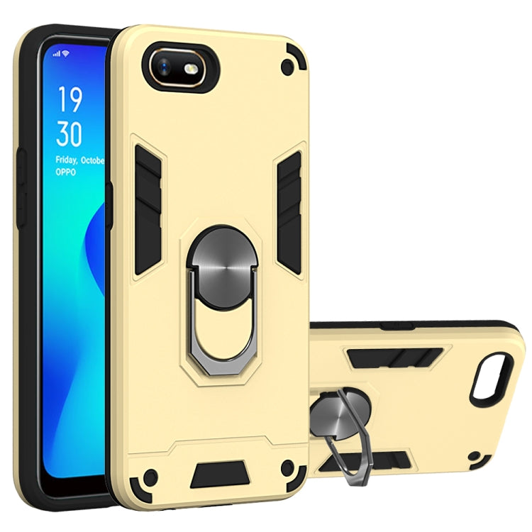 For OPPO A1k & Realme C2 2 in 1 Armour Series PC + TPU Protective Case with Ring Holder
