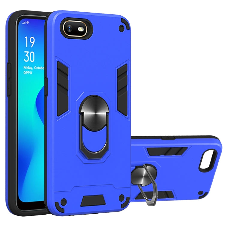 For OPPO A1k & Realme C2 2 in 1 Armour Series PC + TPU Protective Case with Ring Holder