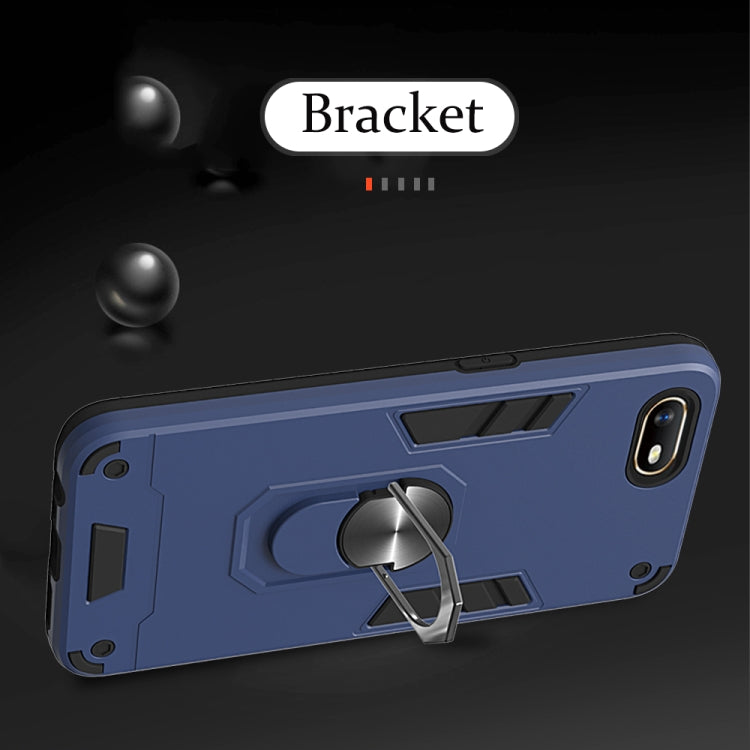 For OPPO A1k & Realme C2 2 in 1 Armour Series PC + TPU Protective Case with Ring Holder