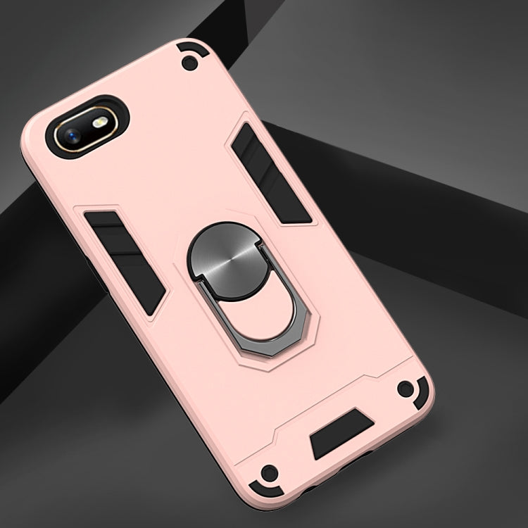 For OPPO A1k & Realme C2 2 in 1 Armour Series PC + TPU Protective Case with Ring Holder