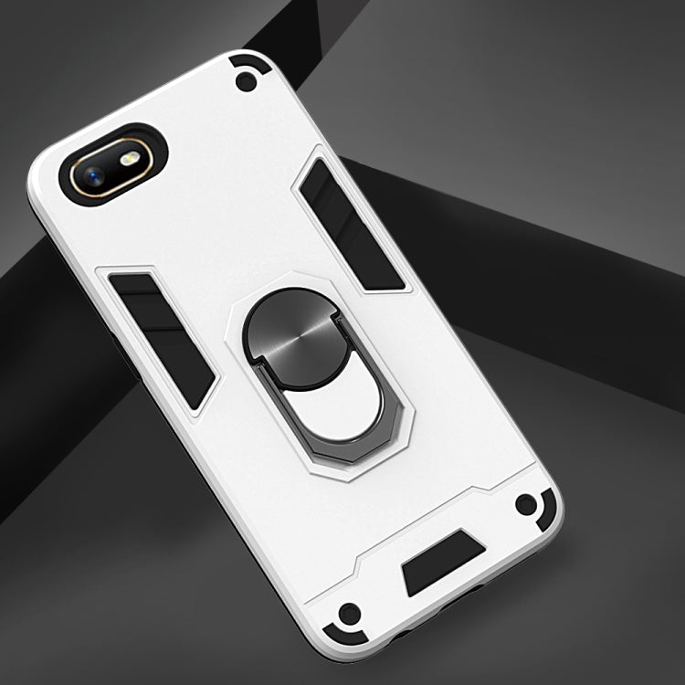 For OPPO A1k & Realme C2 2 in 1 Armour Series PC + TPU Protective Case with Ring Holder