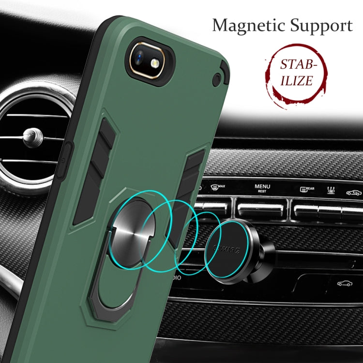 For OPPO A1k & Realme C2 2 in 1 Armour Series PC + TPU Protective Case with Ring Holder