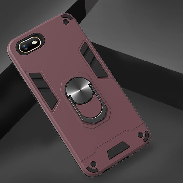 For OPPO A1k & Realme C2 2 in 1 Armour Series PC + TPU Protective Case with Ring Holder