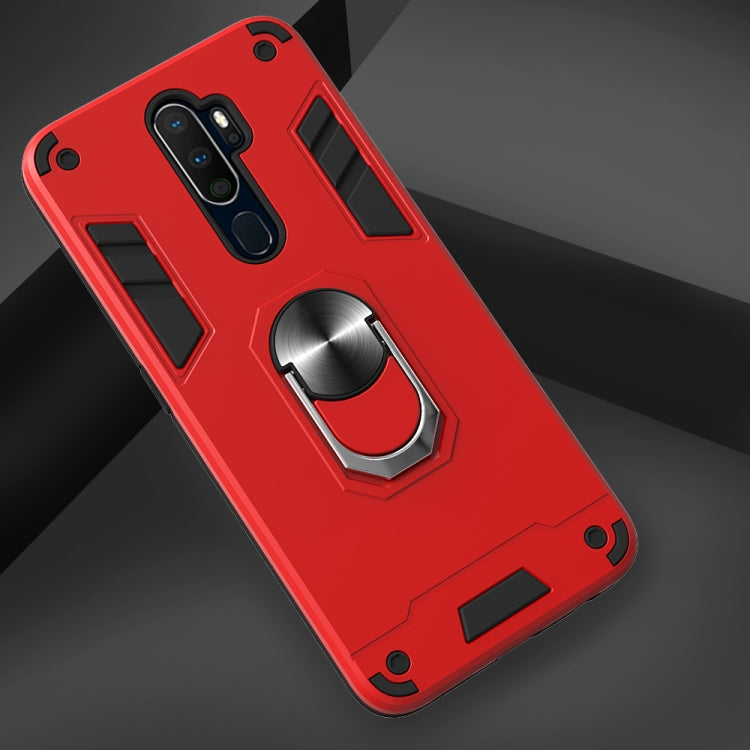 For OPPO A9 2020 2 in 1 Armour Series PC + TPU Protective Case with Ring Holder
