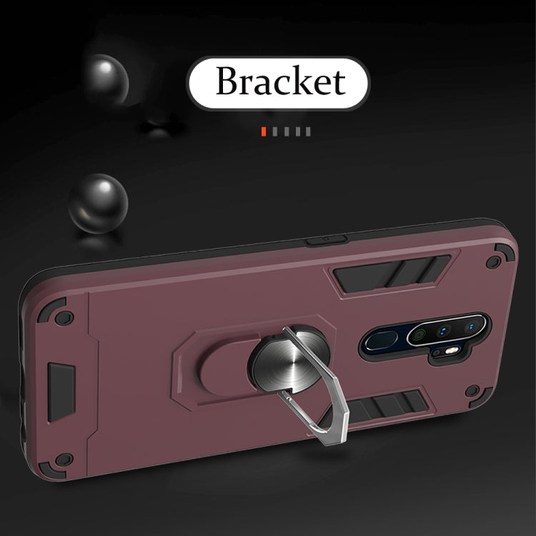For OPPO A9 2020 2 in 1 Armour Series PC + TPU Protective Case with Ring Holder