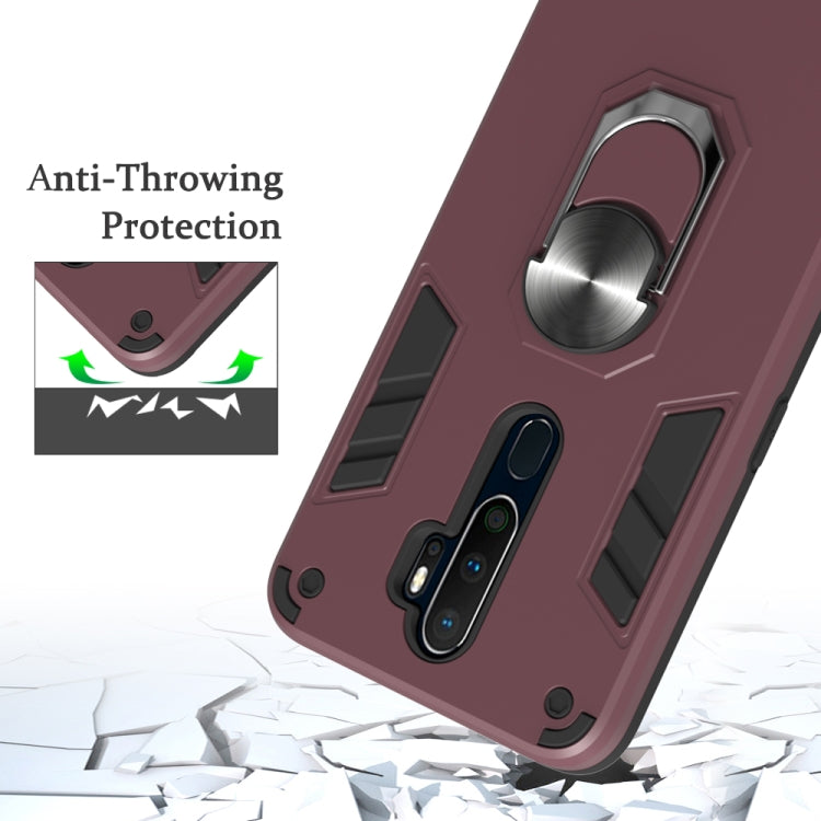For OPPO A9 2020 2 in 1 Armour Series PC + TPU Protective Case with Ring Holder