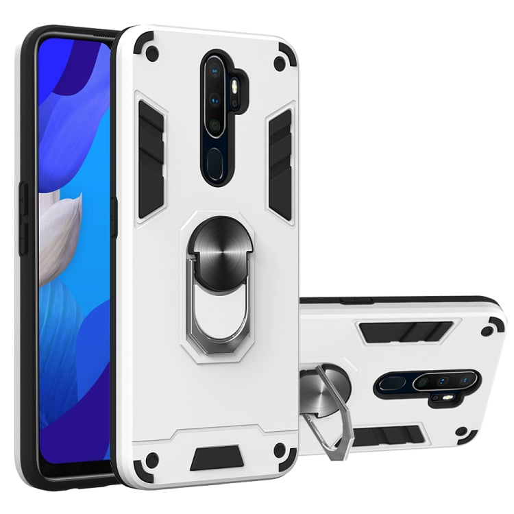 For OPPO A9 2020 2 in 1 Armour Series PC + TPU Protective Case with Ring Holder